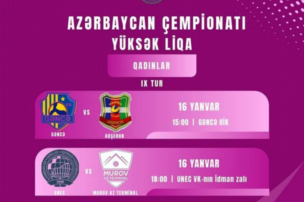 <p>Qadın voleybolçuların 9-cu turuna Gəncədə start veriləcək </p>