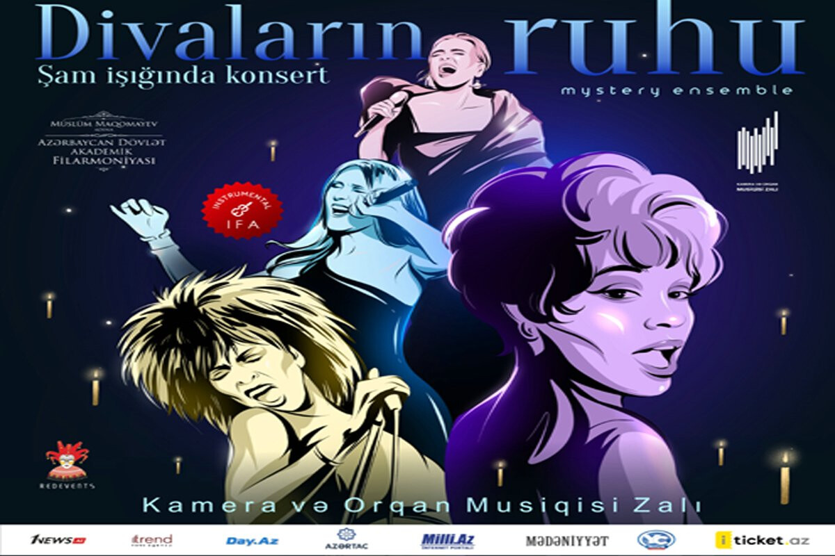 <p>Divaların ruhu: Tina Törner, Whitney Houston, Selin Dion, Adel. Mystery Ensemble. Şam işığında konsert</p>