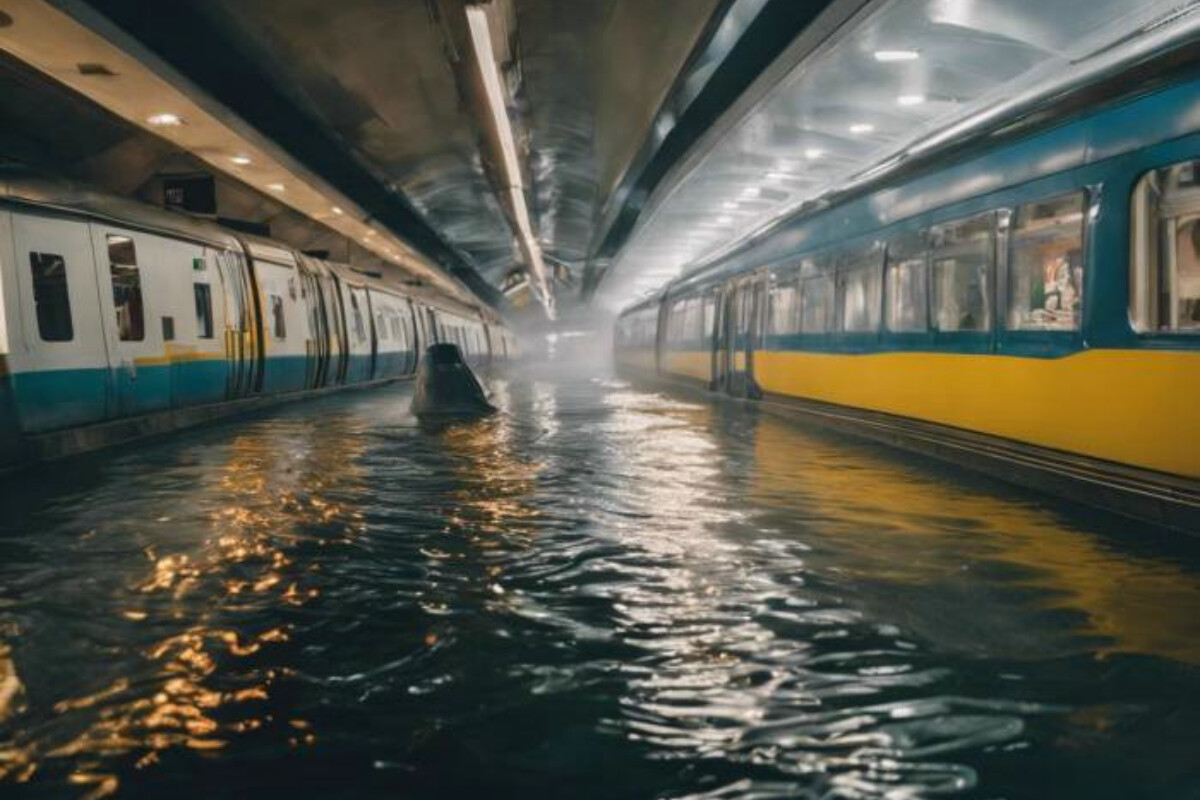 <p>Metro su altında qaldı</p>