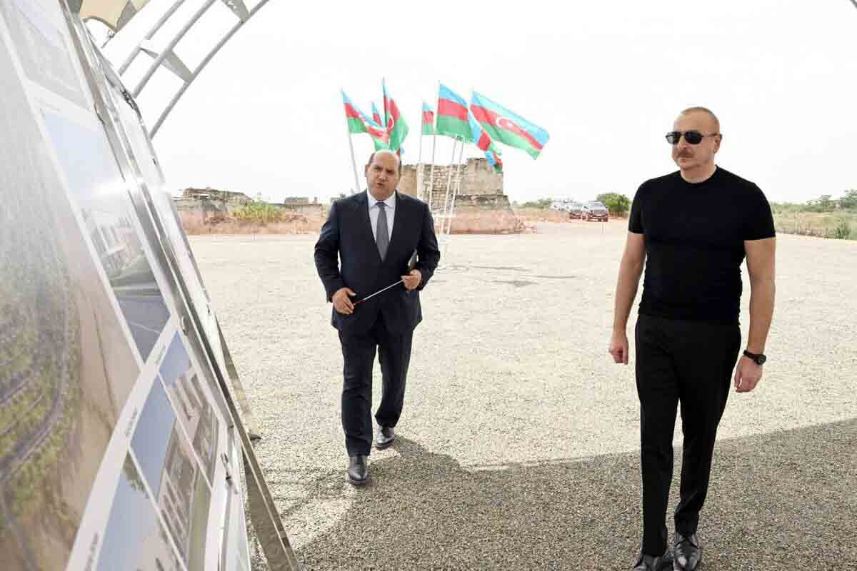 <p>Prezident Ağdam rayonunun Nəmirli kəndinin təməlini qoyub</p>