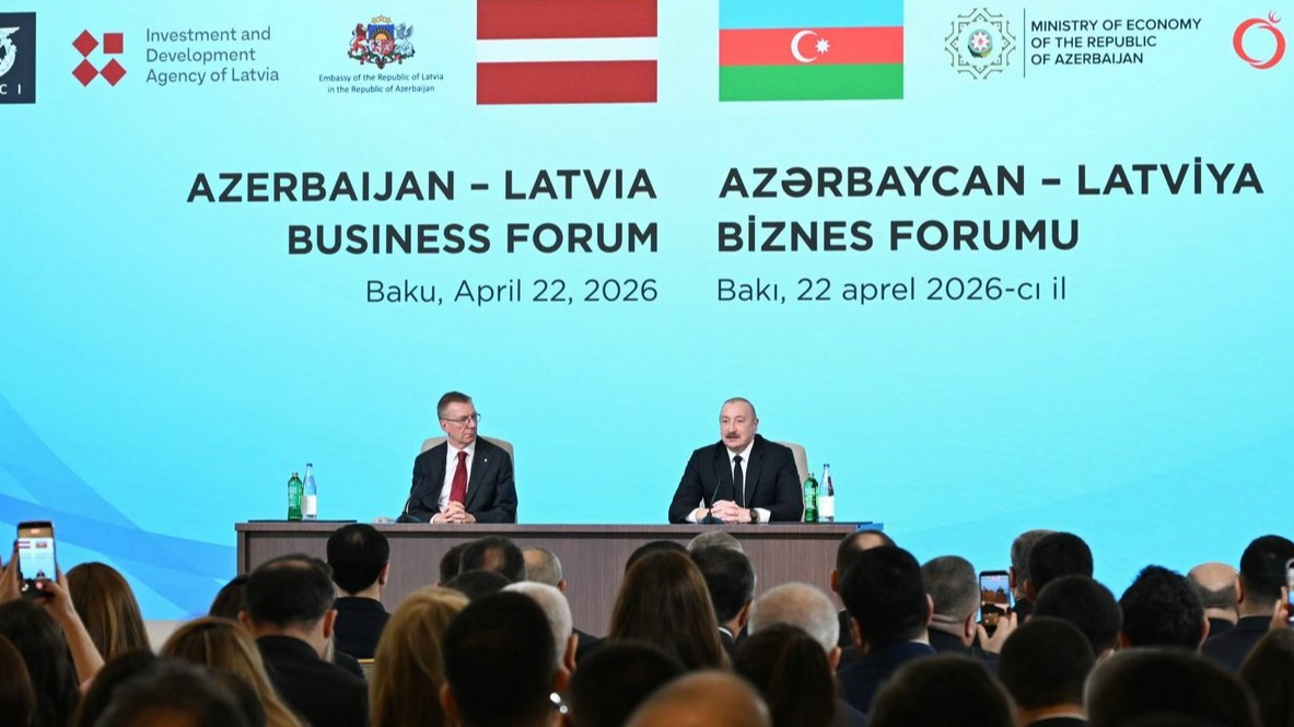 <p>İlham Əliyev və Latviya Respublikasının Prezidenti Edqars&nbsp;Rinkeviçsin iştirakı ilə Azərbaycan-Latviya biznes-forumu&nbsp;</p> 